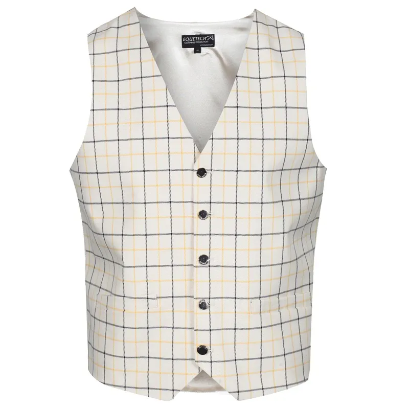 Equetech Tattersall Mens Competition Vest - Gold/Black Check