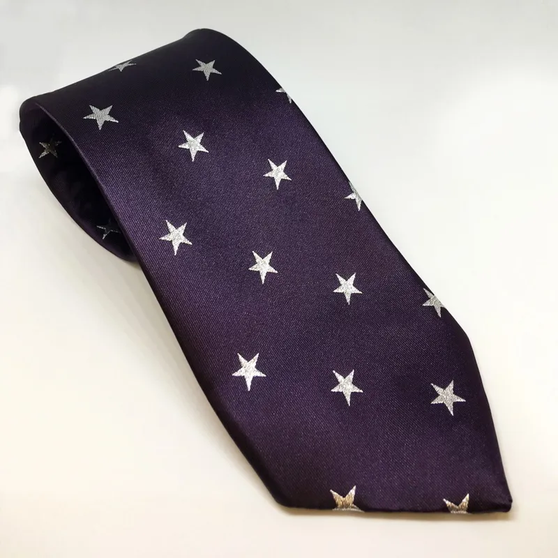 Equetech Stars Adult Stock Tie - Purple/Silver-1