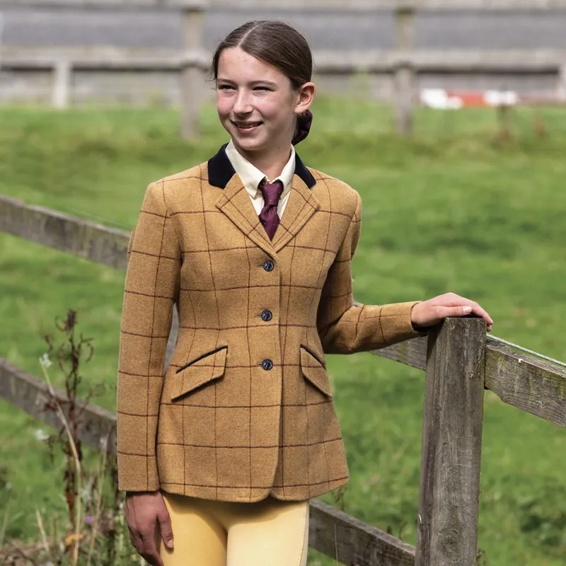Equetech Wheatley Deluxe Tweed Junior Show Jacket - Brown-2
