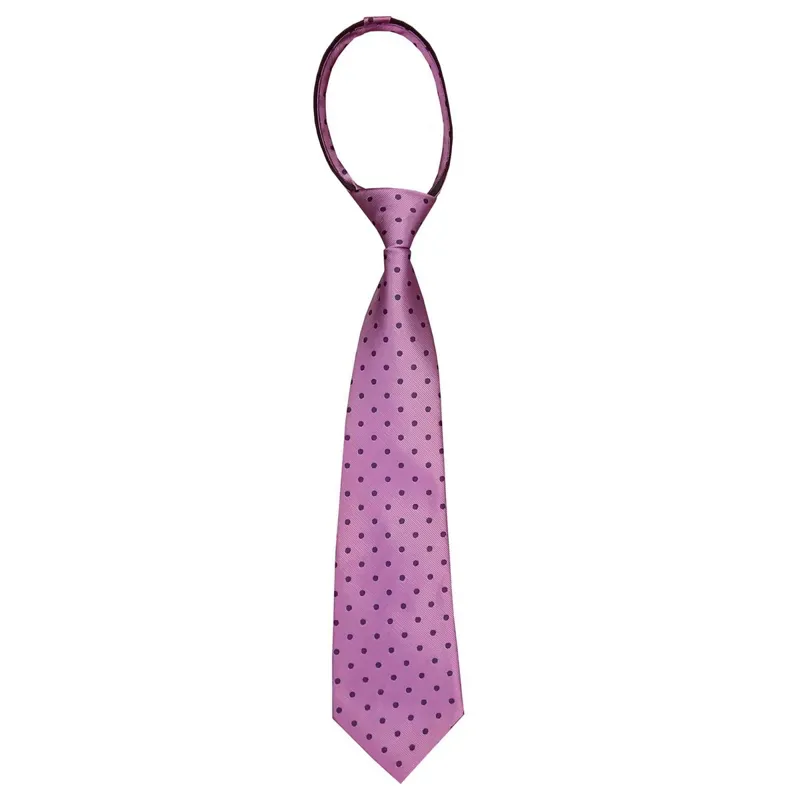 Equetech Polka Dot Junior Zipper Stock Tie - Rose/Navy-1