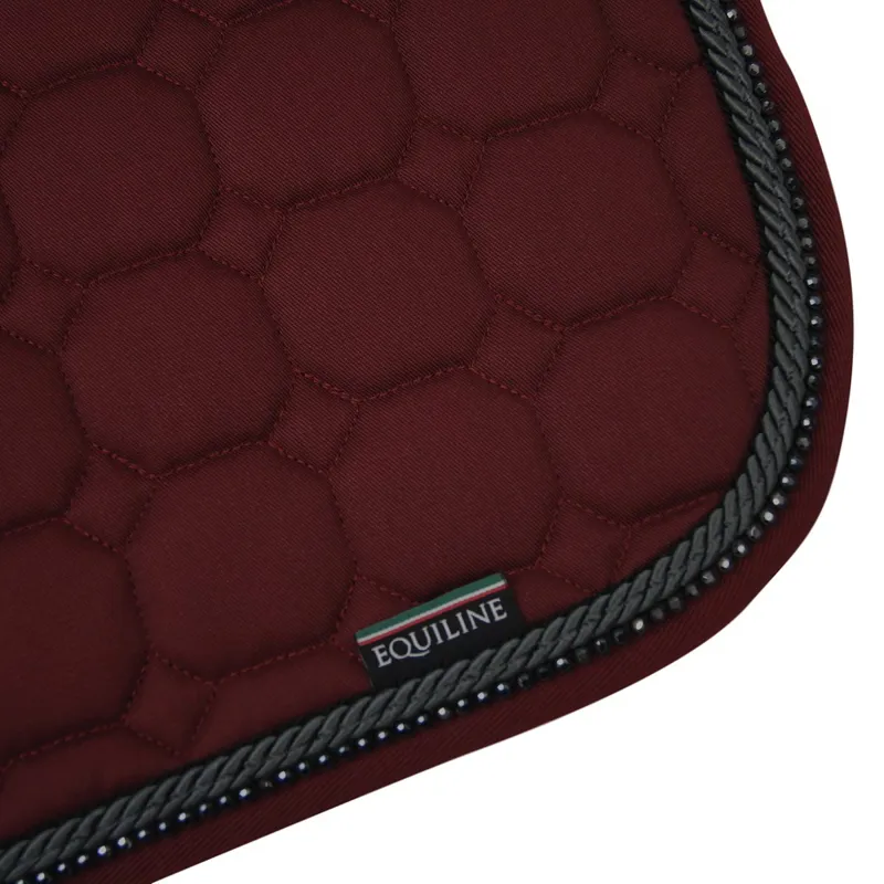 Equiline Octagon Custom Saddle Pad - Burgundy/Grey/Black Crystal-1