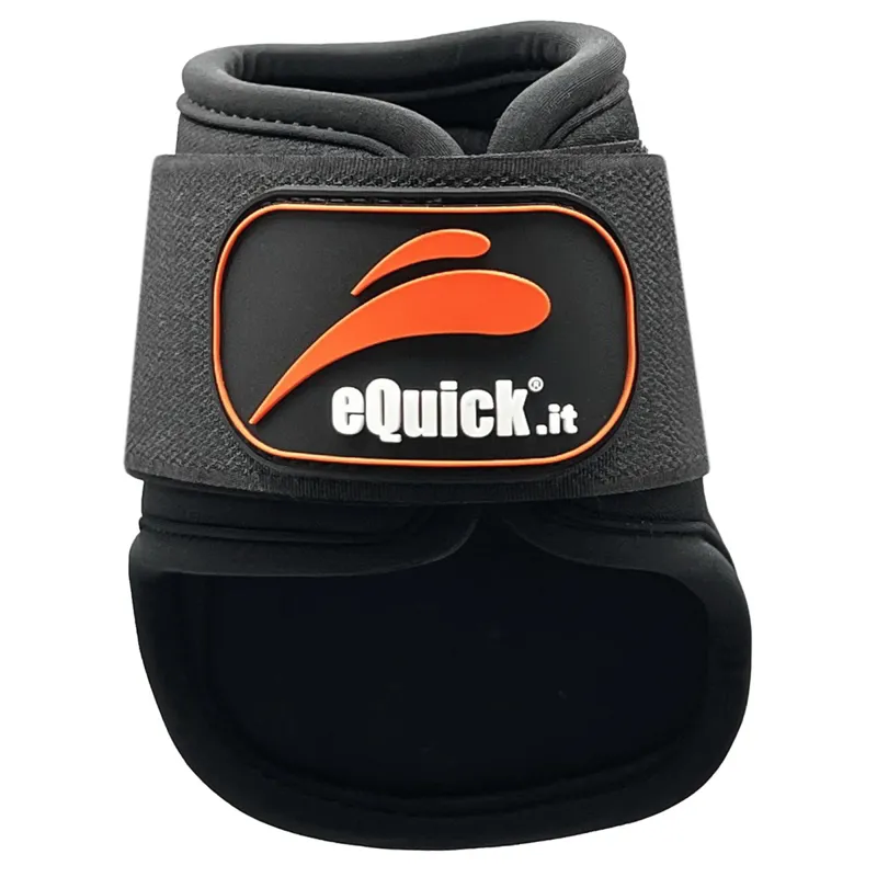 eQuick eCarbon Shock Velcro Hind Fetlock Boots - Black-1