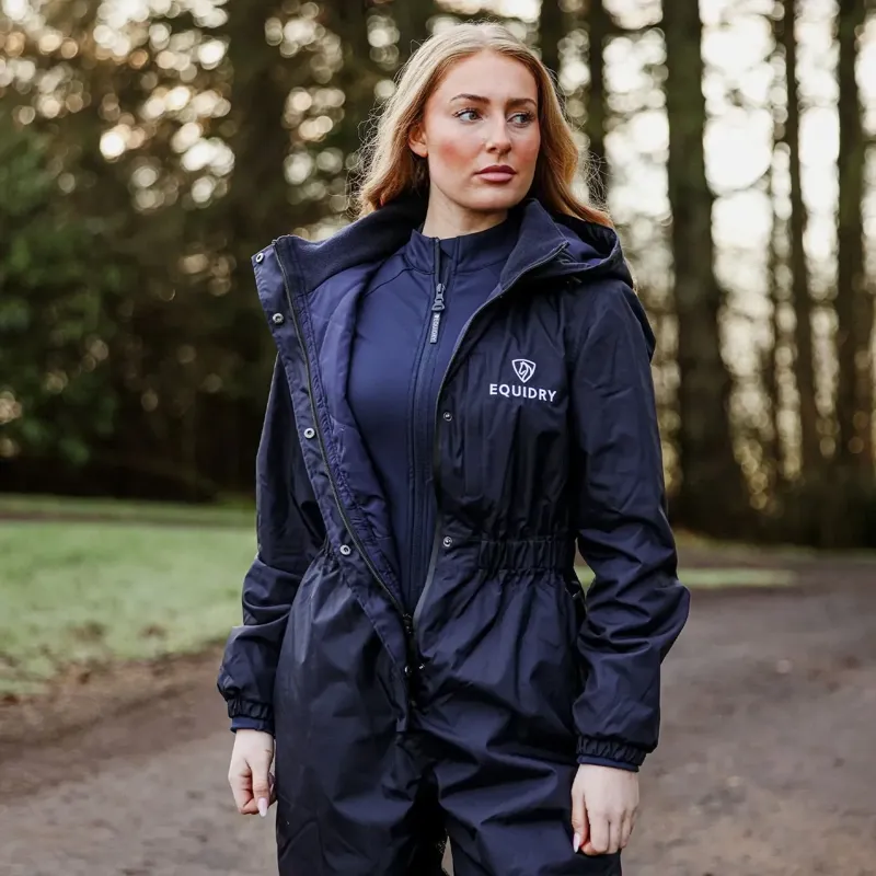 EQUIDRY All-In-One Womens Waterproof Jumpsuit - Navy-4