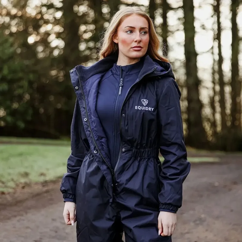 EQUIDRY All-In-One Women's Waterproof Jumpsuit - Navy-4