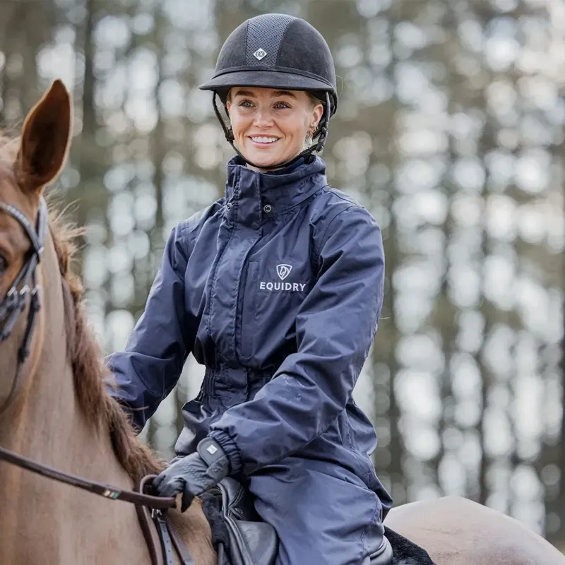 EQUIDRY All-In-One Women's Waterproof Jumpsuit - Navy-6
