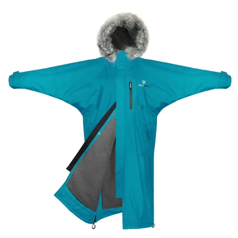 EQUIDRY Evolution Lux Adult Waterproof Jacket - Turquoise/Charcoal-1
