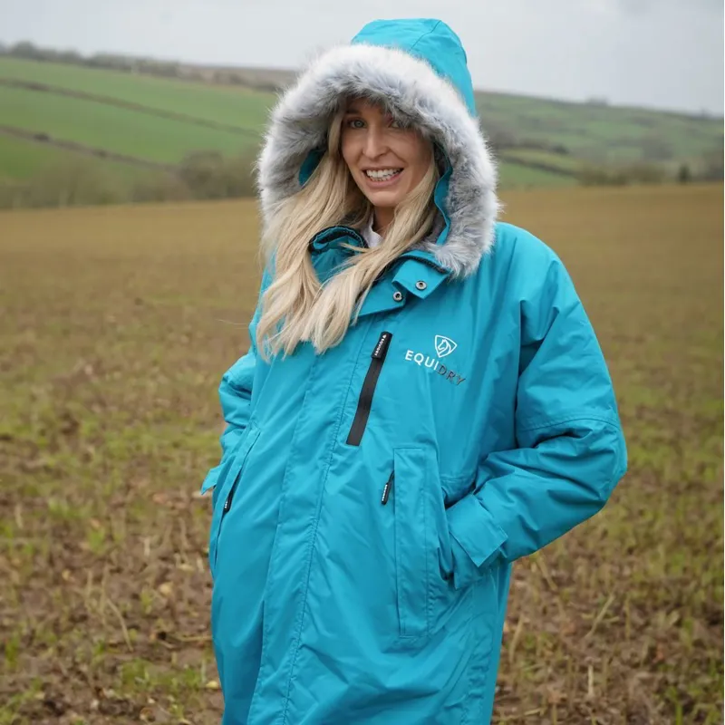 EQUIDRY Evolution Lux Adult Waterproof Jacket - Turquoise/Charcoal-4
