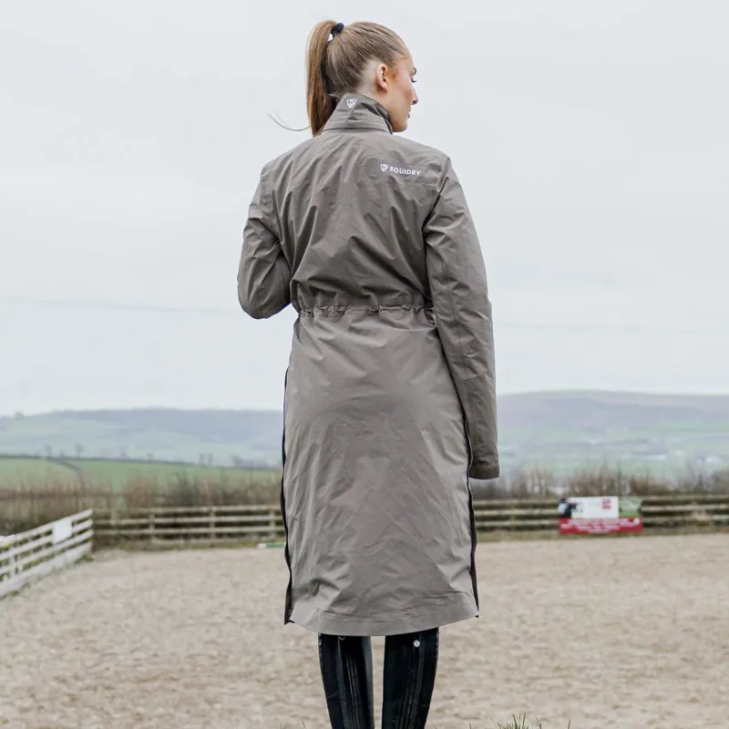 EQUIDRY Aura Womens Waterproof Long Riding Coat - Taupe-9