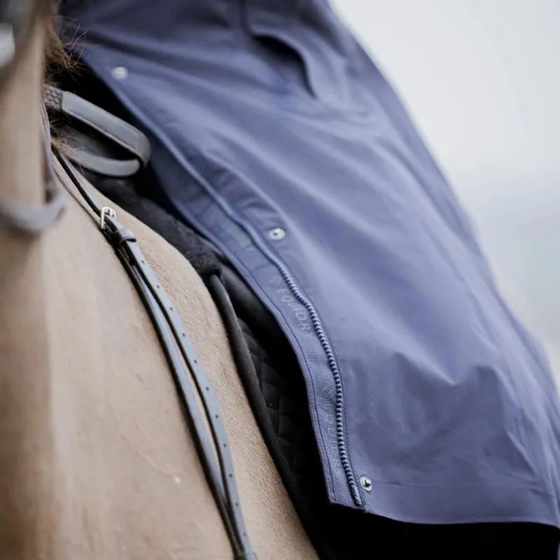 EQUIDRY Aura Women's Waterproof Long Riding Coat - Navy-1