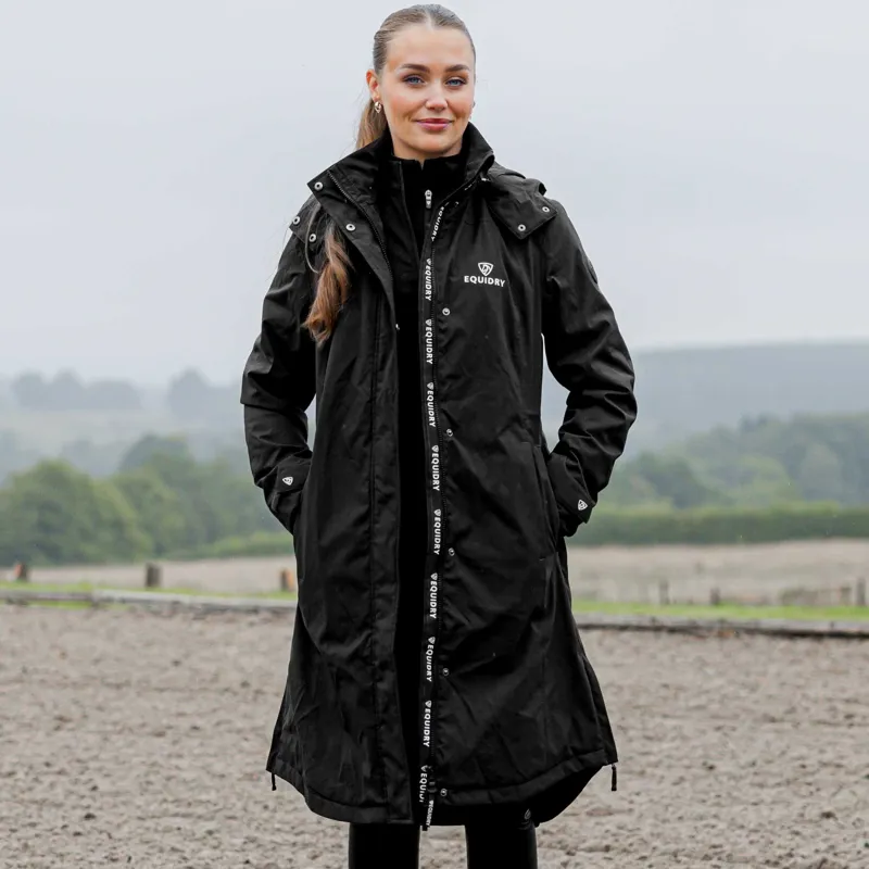 EQUIDRY Bronte Waterproof Women's Long Riding Coat - Black