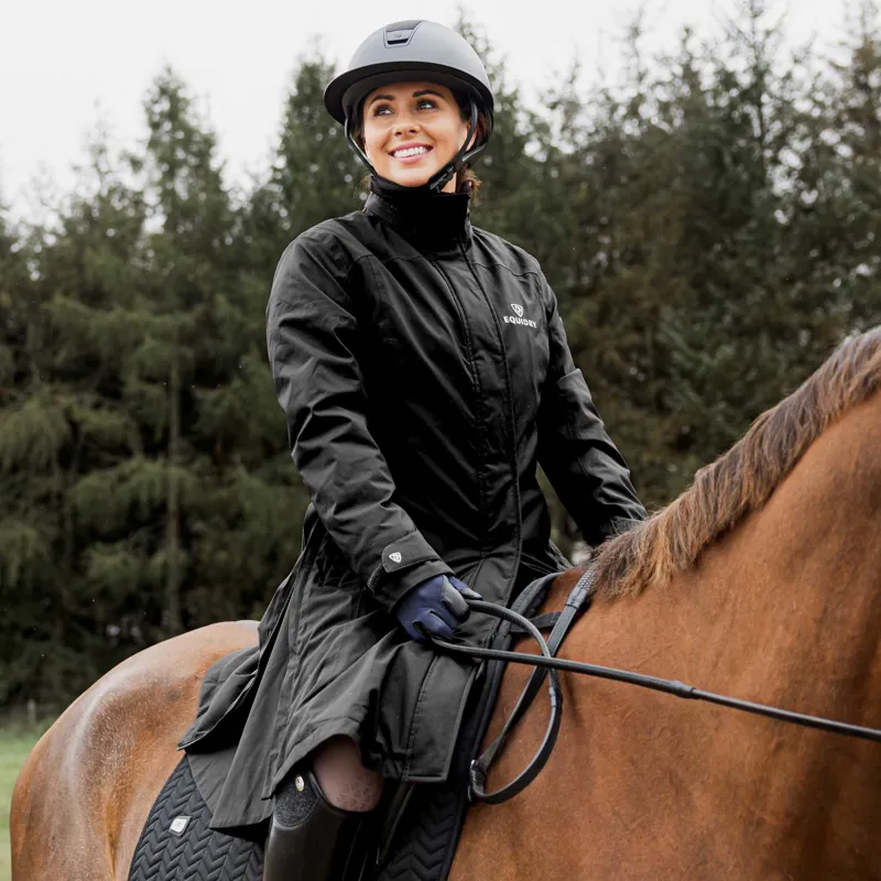 EQUIDRY Bronte Waterproof Women's Long Riding Coat - Black-2