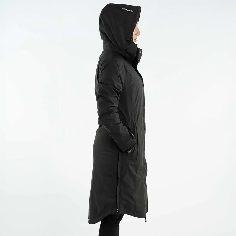 EQUIDRY Bronte Waterproof Women's Long Riding Coat - Black-4