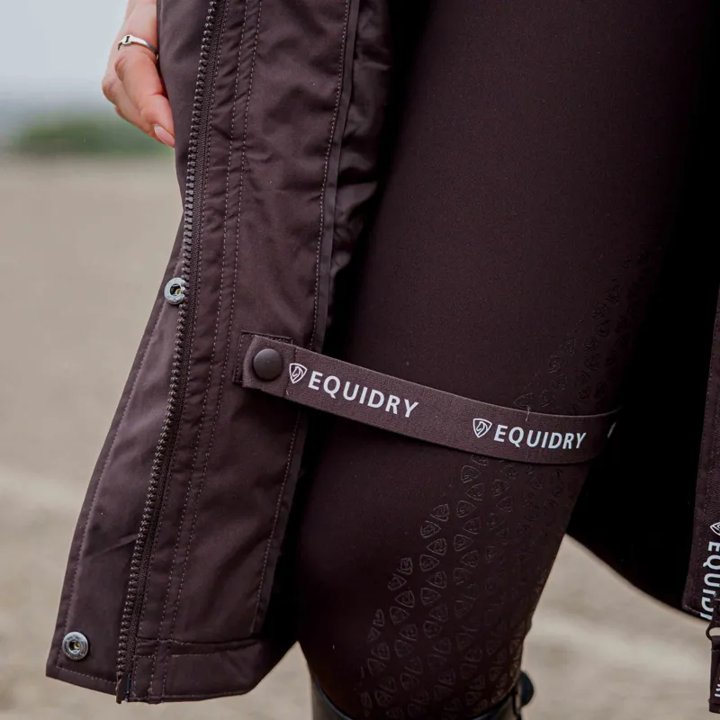 EQUIDRY Bronte Waterproof Women's Long Riding Coat - Brown-5