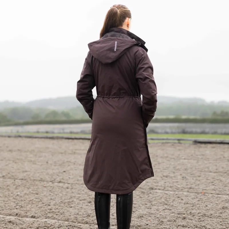 EQUIDRY Bronte Waterproof Women's Long Riding Coat - Brown-1