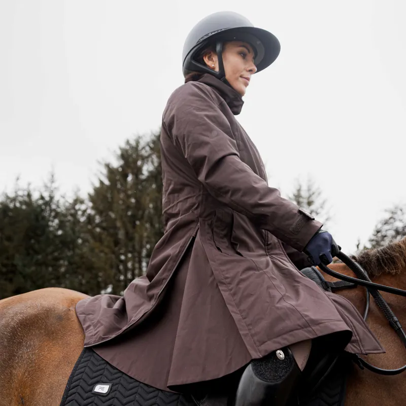 EQUIDRY Bronte Waterproof Women's Long Riding Coat - Brown-3