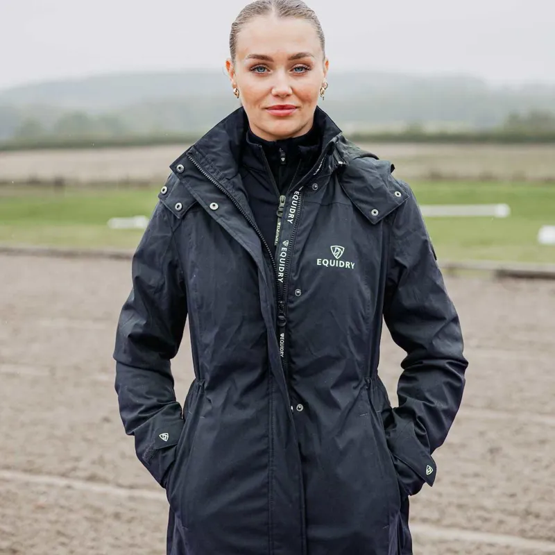 EQUIDRY Bronte Waterproof Women's Long Riding Coat - Blue-1