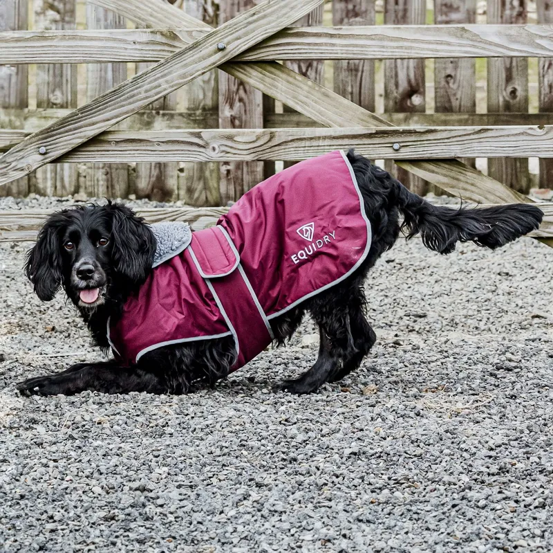 EQUIDRY Waterproof Dog Coat - Plum/Gray