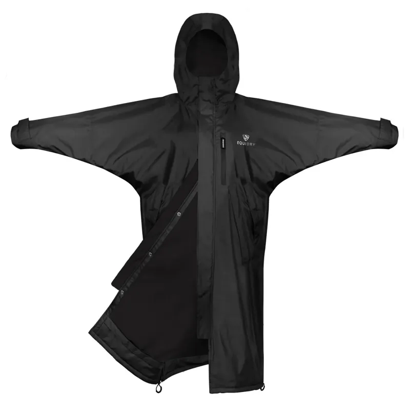 EQUIDRY Evolution Thin Fleece Lined Waterproof Jacket - Black/Black-1