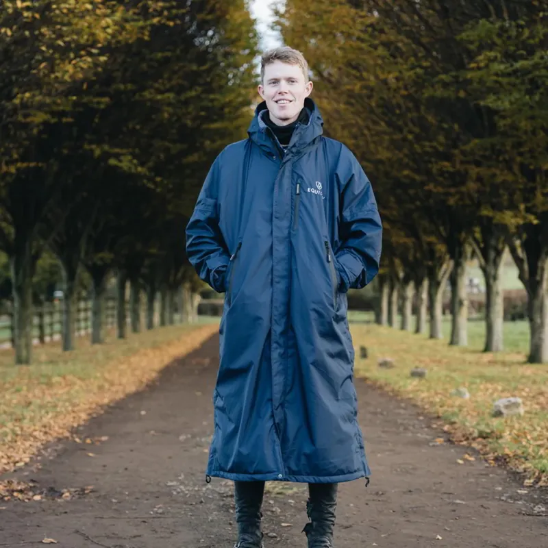EQUIDRY Evolution Thin Fleece/Removable Hood Jacket - Steel Blue-3