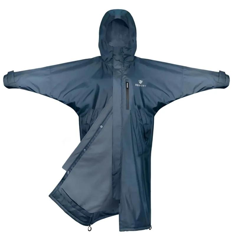 EQUIDRY Evolution Thin Fleece/Removable Hood Jacket - Steel Blue-1