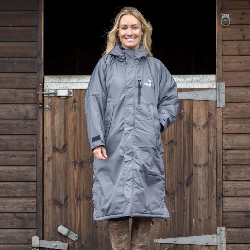 EQUIDRY Evolution Thick Fleece Lined Waterproof Jacket - Gray/Lilac