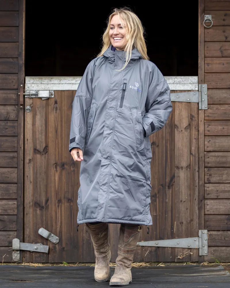 EQUIDRY Evolution Thick Fleece Lined Waterproof Jacket - Gray/Lilac-1