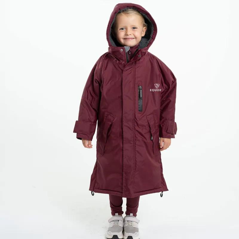 EQUIDRY Evolution Thick Fleece Lined Junior Jacket - Plum/Charcoal-3