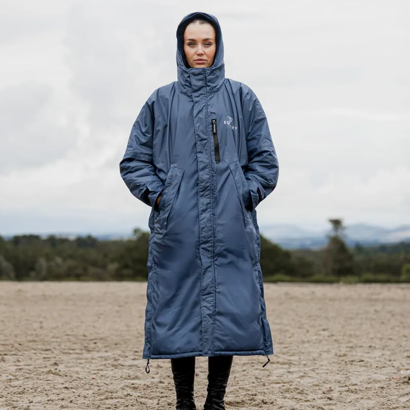 EQUIDRY Evolution Thick Fleece Lined Waterproof Jacket - Steel Blue/Gray-3