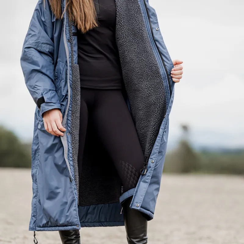 EQUIDRY Evolution Thick Fleece Lined Waterproof Jacket - Steel Blue/Gray-2