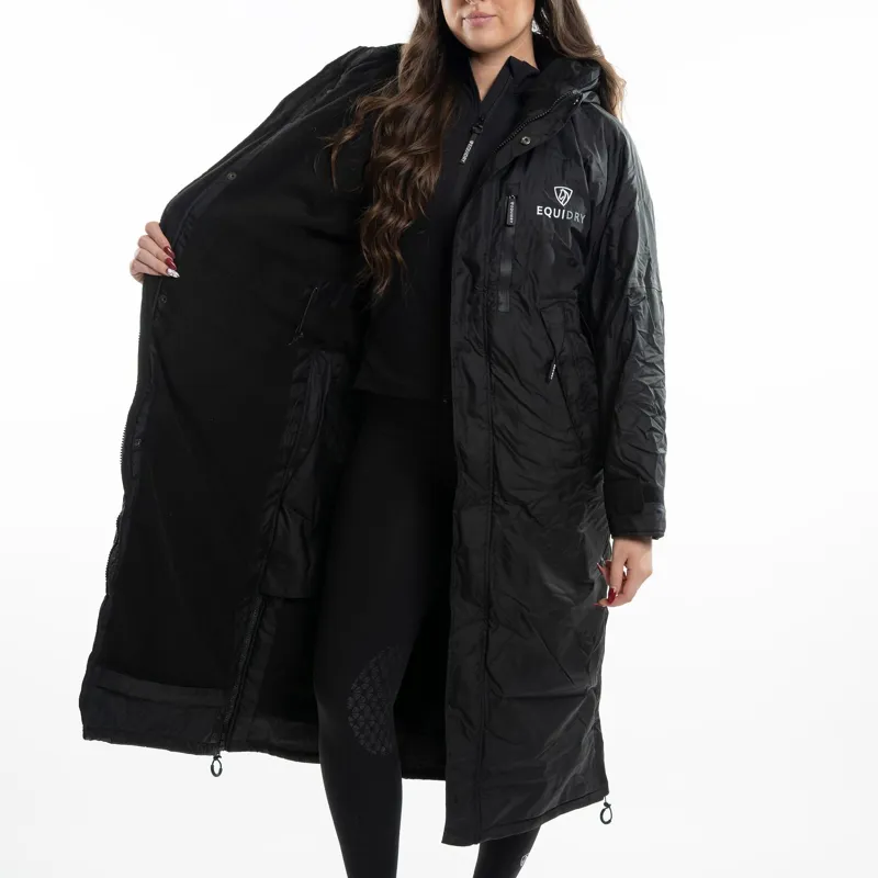 EQUIDRY Evolution Thin Fleece Lined Waterproof Jacket - Black/Black-5