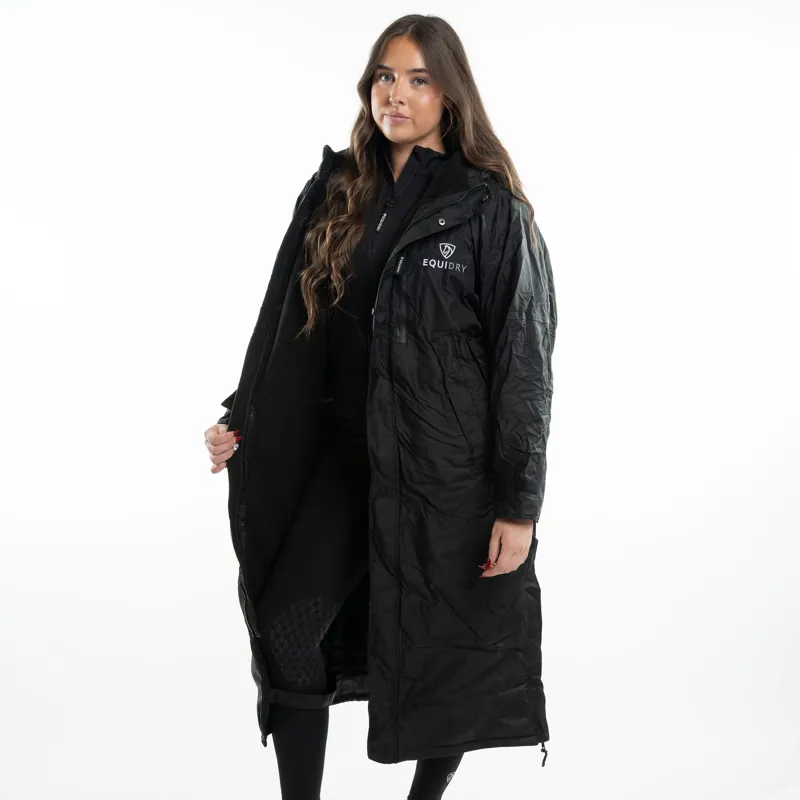 EQUIDRY Evolution Thin Fleece Lined Waterproof Jacket - Black/Black-3