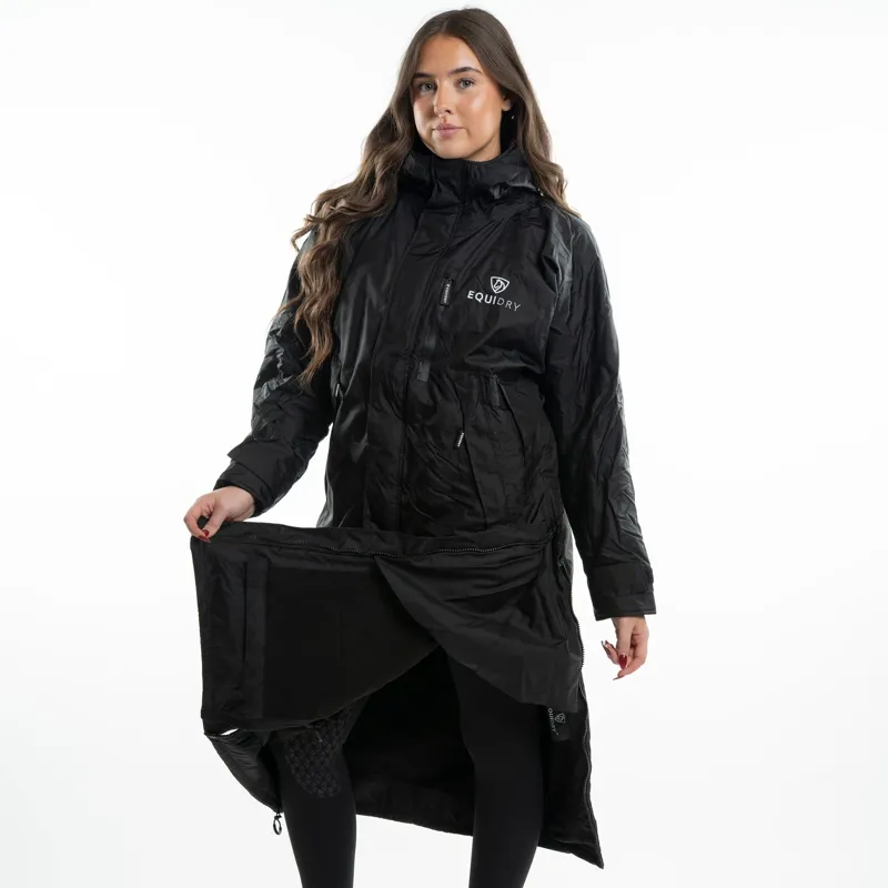EQUIDRY Evolution Thin Fleece Lined Waterproof Jacket - Black/Black
