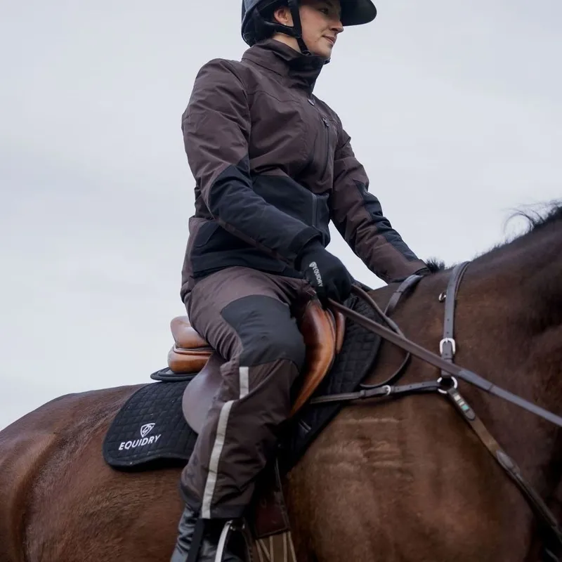 EQUIDRY Freya Waterproof Riding Pants - Brown/Black-2