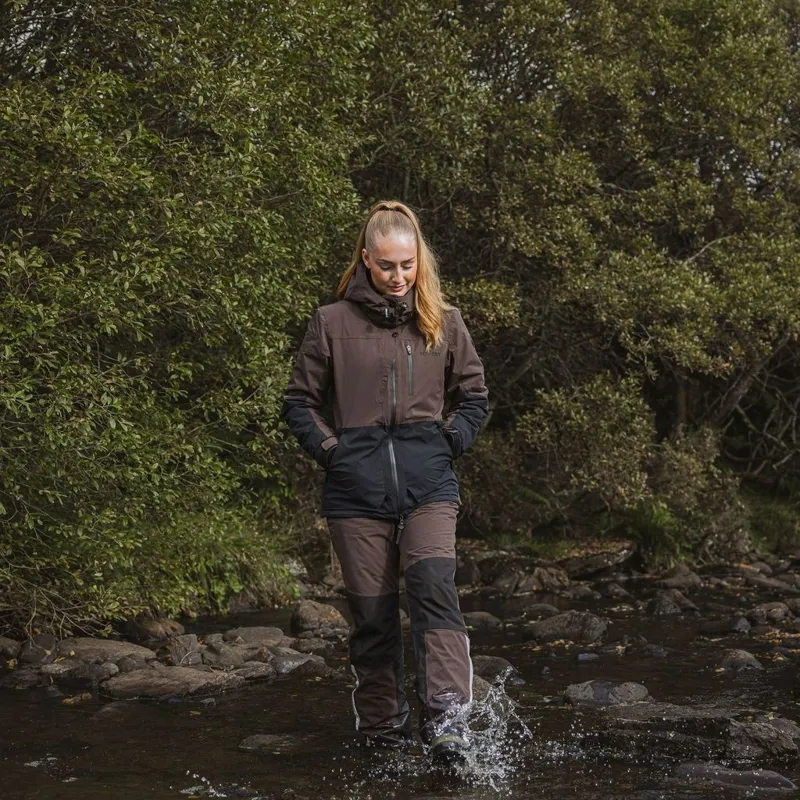 EQUIDRY Freya Women's Padded Waterproof Jacket - Brown/Black-13