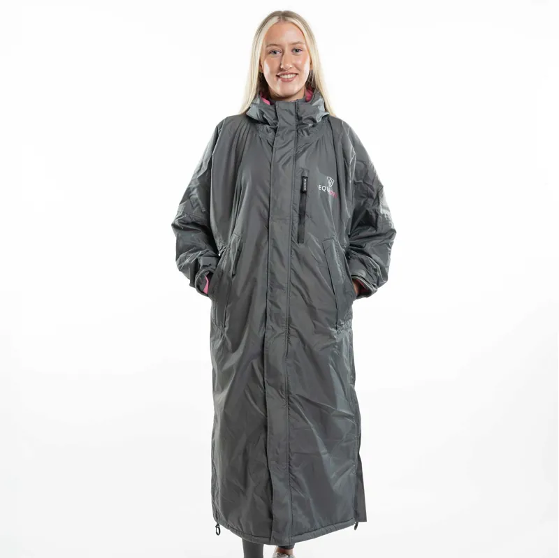 EQUIDRY Evolution Fleece Lined Waterproof Jacket - Grey/Penelope Pink-3
