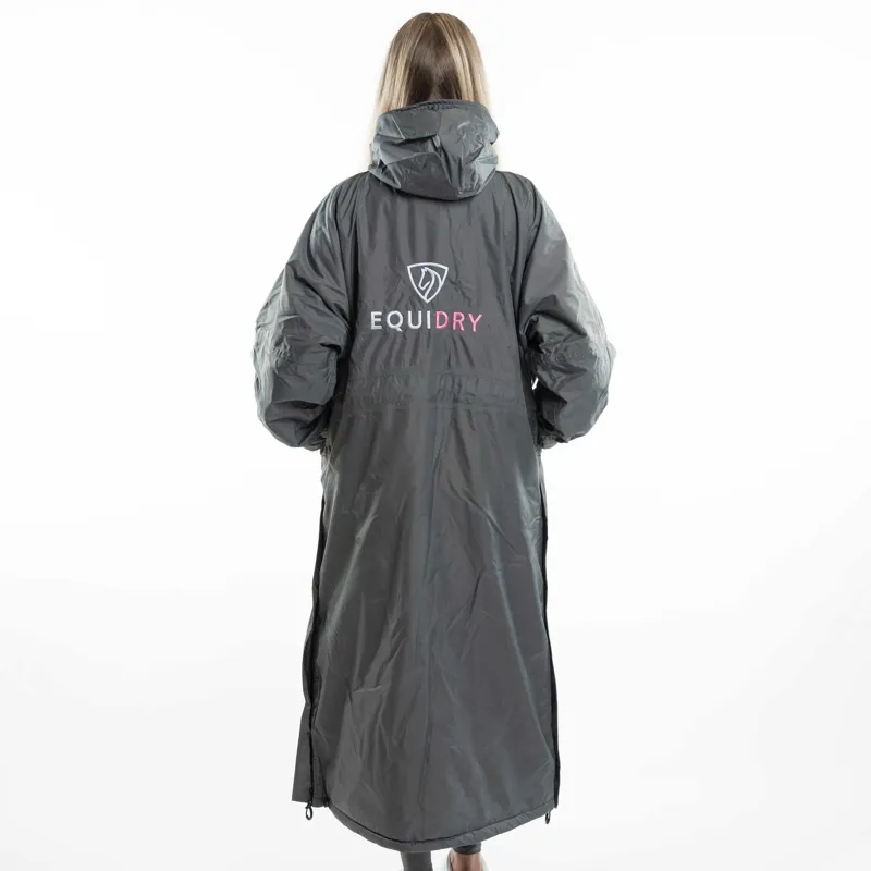 EQUIDRY Evolution Fleece Lined Waterproof Jacket - Grey/Penelope Pink-2