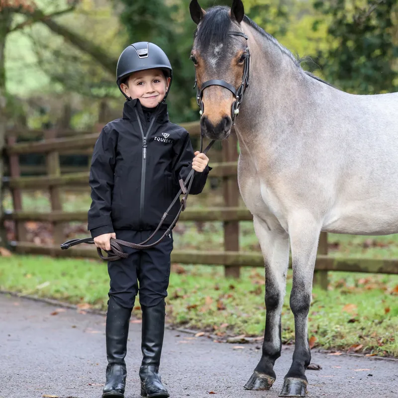 Equidry Nimbus Pack Away Junior Waterproof Jacket - Black-5