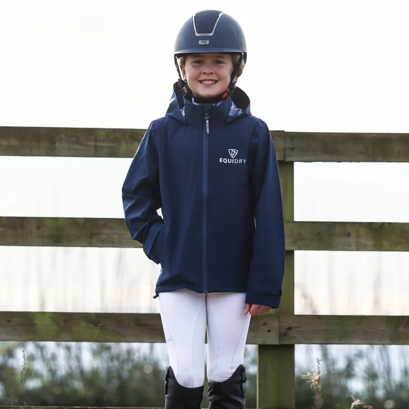 EQUIDRY Nimbus Pack Away Junior Waterproof Jacket - Navy