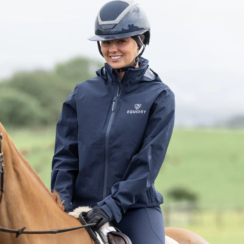 EQUIDRY Nimbus Pack Away Women's Waterproof Jacket - Navy