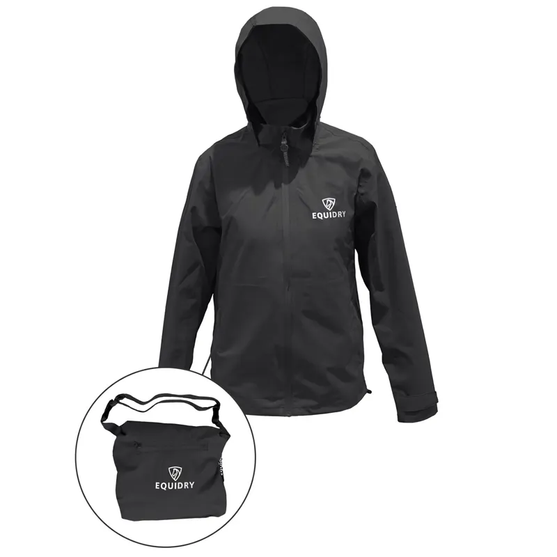 Equidry Nimbus Pack Away Junior Waterproof Jacket - Black