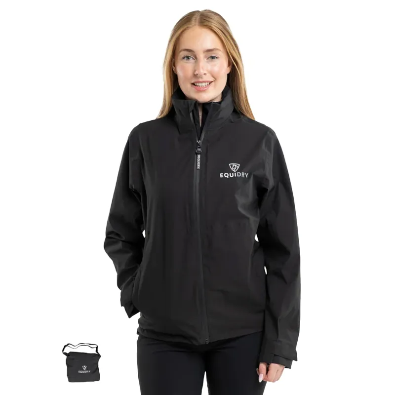 EQUIDRY Nimbus Pack Away Women's Waterproof Jacket - Black-4