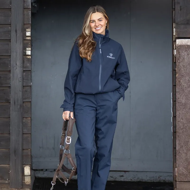 EQUIDRY Nimbus Pack Away Women's Waterproof Jacket - Navy-3