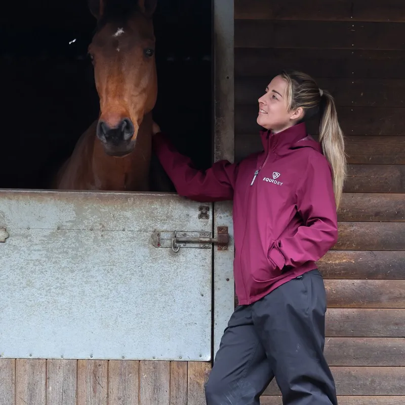 EQUIDRY Nimbus Pack Away Women's Waterproof Jacket - Plum-3