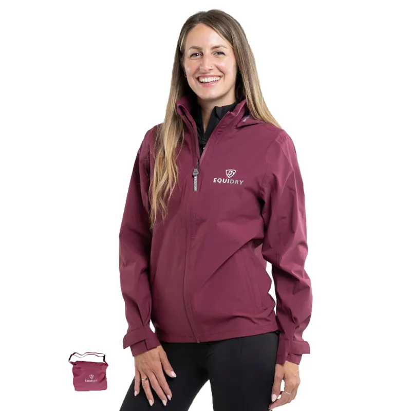 EQUIDRY Nimbus Pack Away Women's Waterproof Jacket - Plum-4