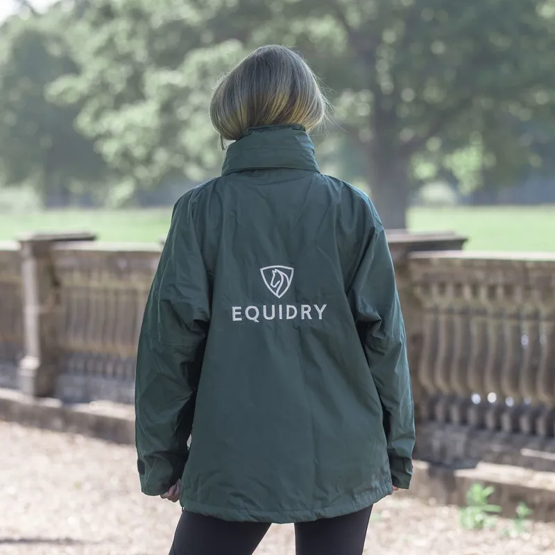 EQUIDRY Shortie Thin Fleece Lined Waterproof Jacket - Forest Green-4