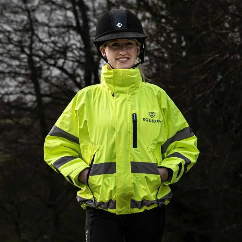 EQUIDRY Shortie Mesh Waterproof Jacket - Hi-Vis Yellow