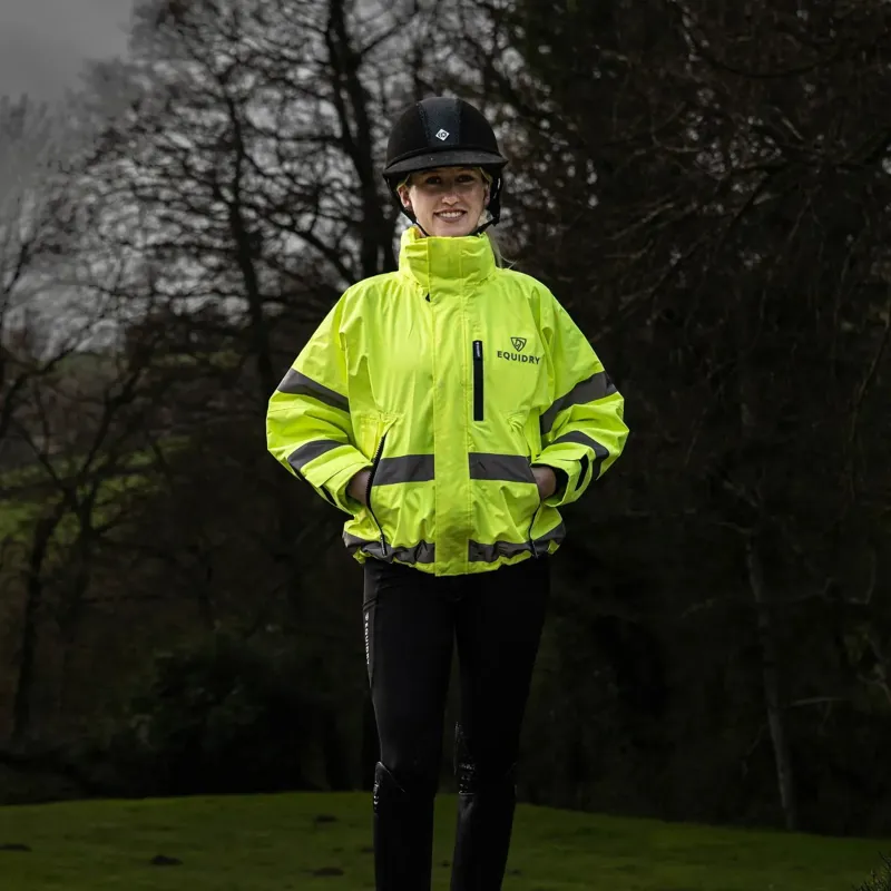 EQUIDRY Shortie Mesh Waterproof Jacket - Hi-Vis Yellow-2