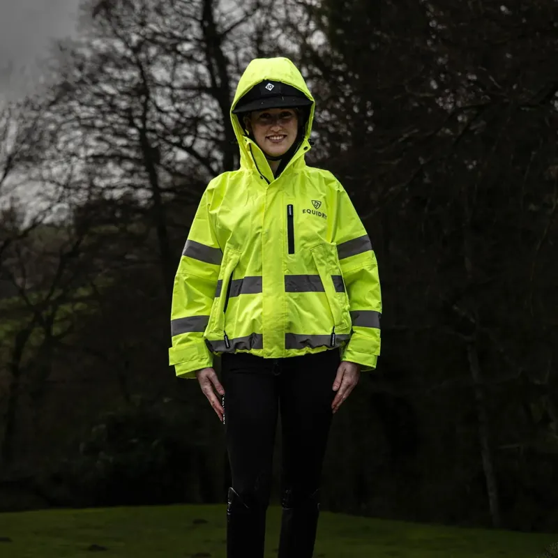 EQUIDRY Shortie Mesh Waterproof Jacket - Hi-Vis Yellow-3