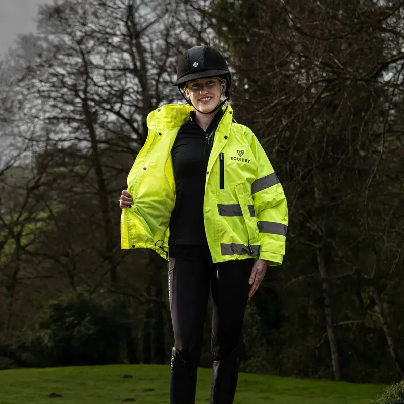 EQUIDRY Shortie Mesh Waterproof Jacket - Hi-Vis Yellow-4