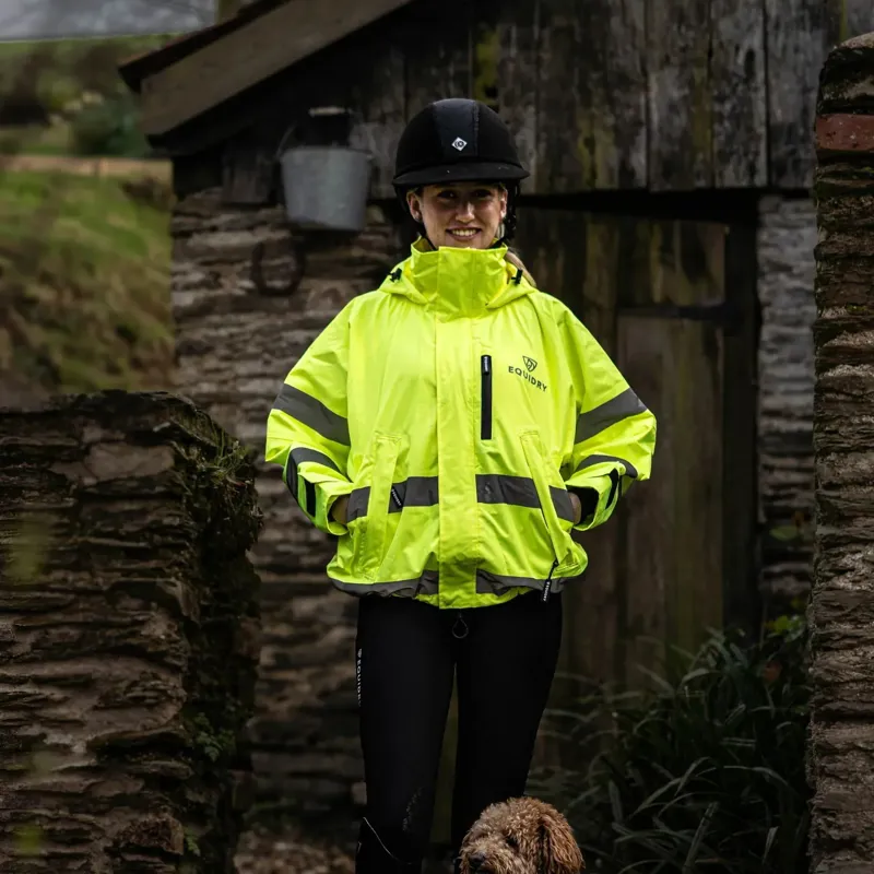 EQUIDRY Shortie Mesh Waterproof Jacket - Hi-Vis Yellow-7